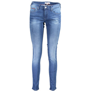 Blaue Baumwoll-Damenjeans