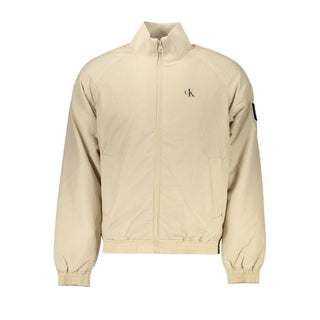 Beige Polyamid-Herrenjacke