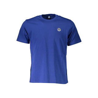 Camiseta azul de algodón para hombre
