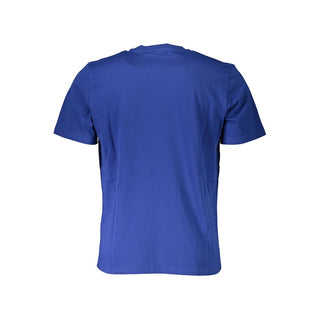 Camiseta azul de algodón para hombre
