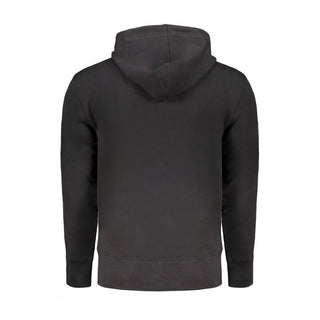 Herren-Sweatshirt aus schwarzer Baumwolle mit Kapuze und Bauchtaschen