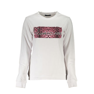 White Cotton Women Sweatshirt