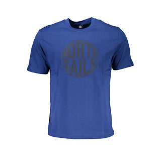 Blaues Baumwoll-Herren-T-Shirt