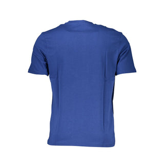 Blaues Baumwoll-Herren-T-Shirt
