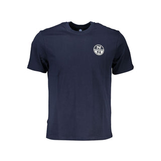 Blaues Baumwoll-Herren-T-Shirt