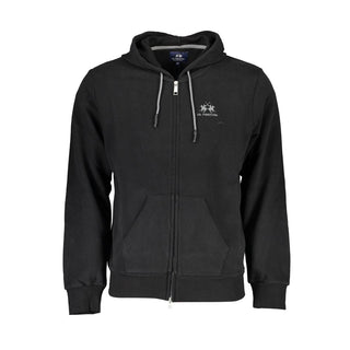 Suéter negro de algodón para hombre con capucha