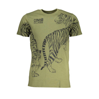 Camiseta verde de algodón para hombre