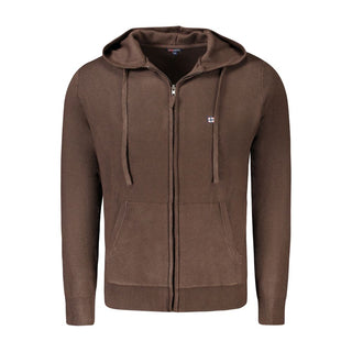 Brauner Polyamid Herren Cardigan