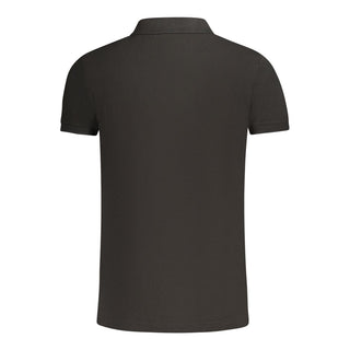 Polo negro de algodón para hombre
