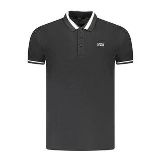 Black Cotton Men Polo