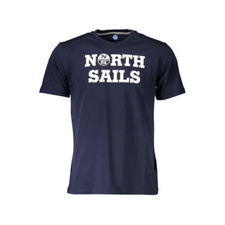 Camiseta de algodón azul para hombre