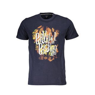 Camiseta de algodón azul para hombre