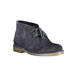 Blauer Herrenstiefel aus Leder