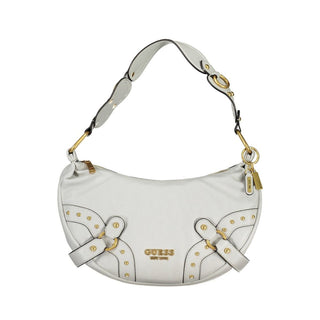 Bolso de hombro de poliuretano gris para mujer