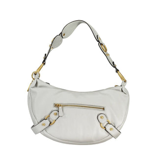 Bolso de hombro de poliuretano gris para mujer