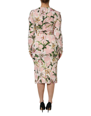 Pink Lily Viscose Sheath Stretch Midi Dress