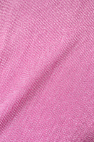 Pink Polyester Sleeveless Round Neck Tank Top