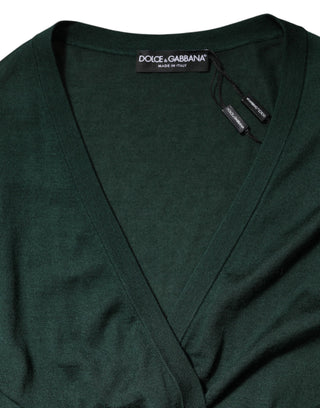 Dunkelgrüner Kaschmir-Seide-Cardigan