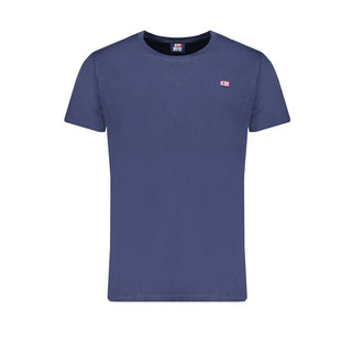 Blaues Baumwoll-Herren-T-Shirt