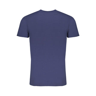 Blaues Baumwoll-Herren-T-Shirt
