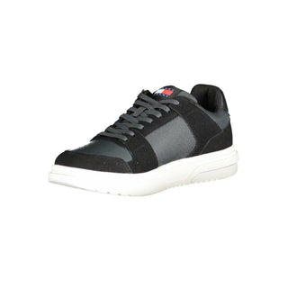 Zapatilla para hombre de cuero negro