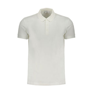Camisa polo de hombre de algodón blanca