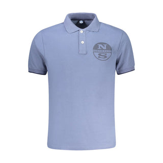 Polo azul de algodón para hombre