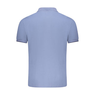 Polo azul de algodón para hombre