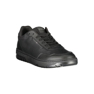 Schwarze Leder-Herren-Sneaker