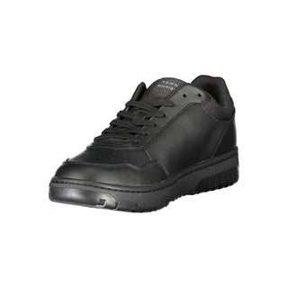 Schwarze Leder-Herren-Sneaker