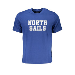Blaues Baumwoll-Herren-T-Shirt