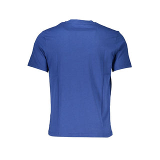 Blaues Baumwoll-Herren-T-Shirt