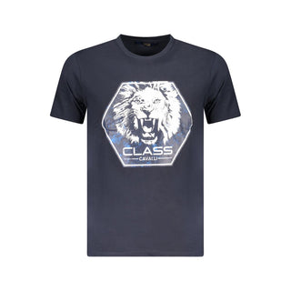 Blaues Baumwoll-Herren-T-Shirt