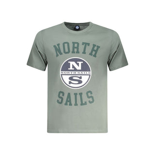 Camiseta verde de algodón para hombre