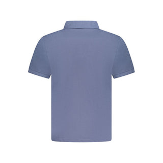 Blue Cotton Men Polo