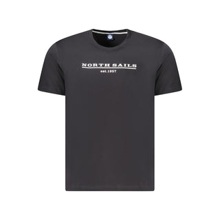Schwarzes Herren-T-Shirt aus Baumwolle