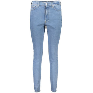 Pantalones vaqueros azules de algodón para mujer
