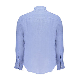 Blu Leinen Herrenhemd