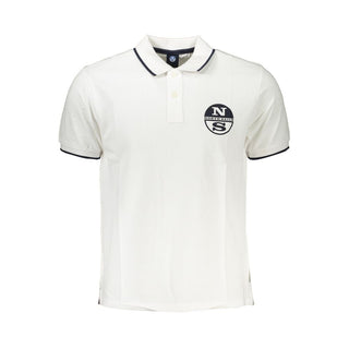 Weißes Herren-Polohemd aus Baumwolle