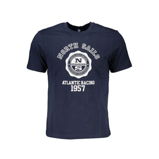 Blaues Baumwoll-Herren-T-Shirt