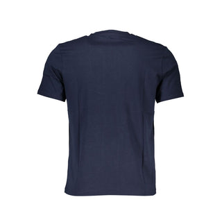 Blaues Baumwoll-Herren-T-Shirt