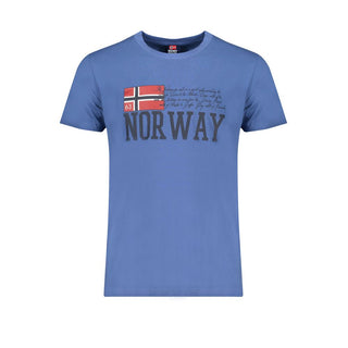 Blaues Baumwoll-Herren-T-Shirt