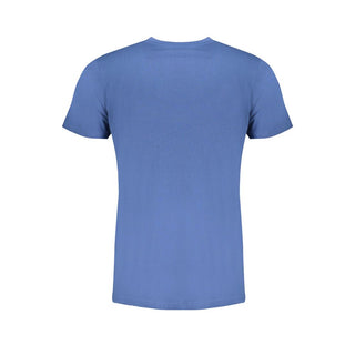 Blaues Baumwoll-Herren-T-Shirt