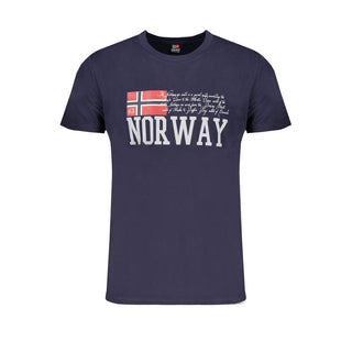 Blaues Herren-T-Shirt aus Baumwolle