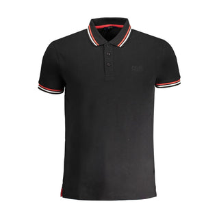 Polo negro de algodón para hombre