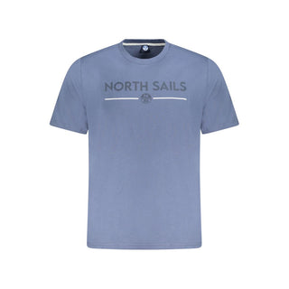 Blaues Baumwoll-Herren-T-Shirt