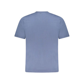 Blaues Baumwoll-Herren-T-Shirt