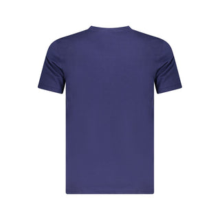 Blaues Baumwoll-Herren-T-Shirt