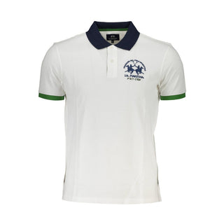 Polo para hombre de algodón blanco