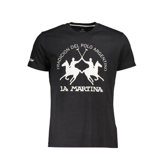 Schwarzes Herren-T-Shirt aus Baumwolle